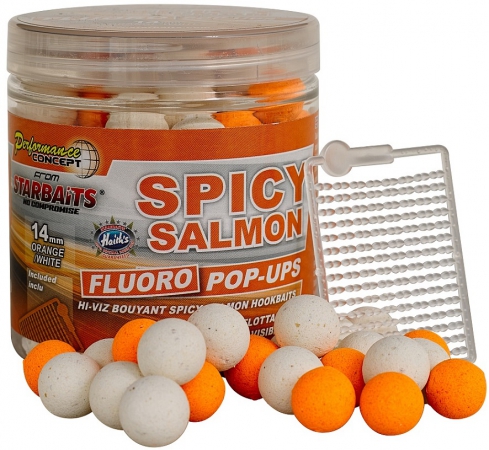 Plávajúci Boilies Starbaits Spice Salmon Fluo POP-UP
