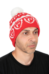 iapka FOX RAGE RED & WHITE BOBBLE HAT