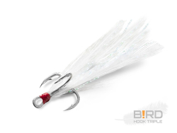 Trojhik Delphin Bird Hook Triple Biele Perie