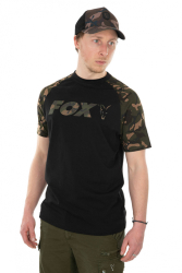 Triko Fox Black/Camo Raglan T Shirt